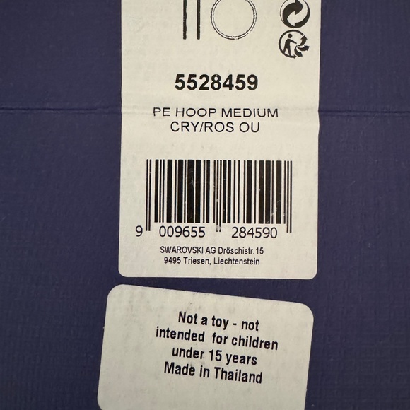 NEW Swarovski crystal rose gold hoops medium, three earrings - Picture 8 of 9